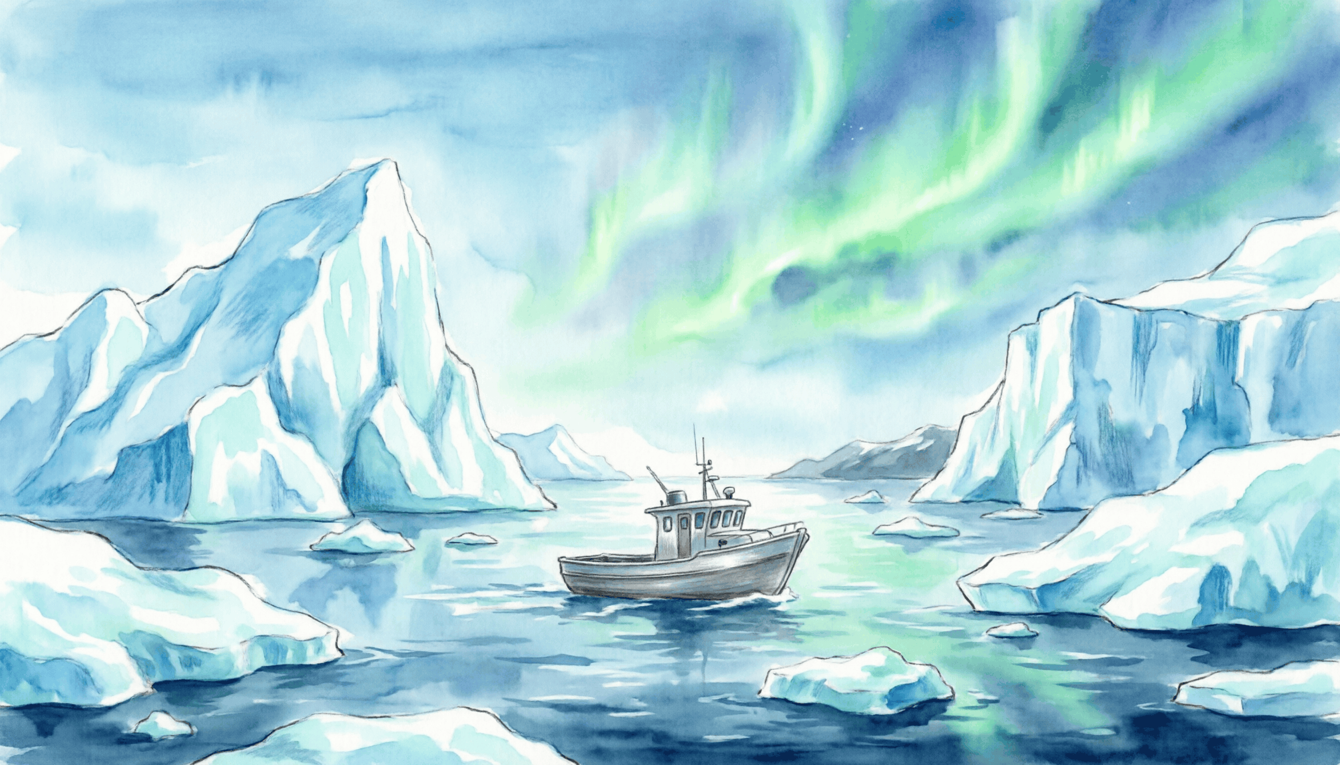 A glacier and cold sea
